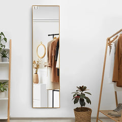【Lifeideas】Modern Slim Frame Full Length Mirror with Stand, Aluminium Alloy Frame Floor Mirror, for Bedroom