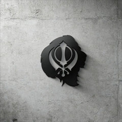 Khanda Sikh Symbol Acrylic Wall Decor - Self Adhesive Sword Sign for Door Number Plate, Religious Holiday Gift
