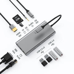 Basix Type-C Hub to HDMI Adapter USB C Hub 4K Thunderbolt 3 TF SD Reader Slot PD For MacBook Air Pro M2 M1 Chip Dock Station