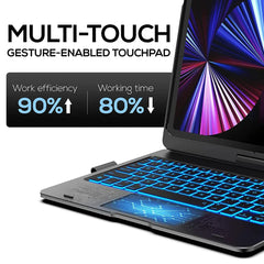 360 Degree Magic Keyboard Case For iPad Air13 11 2024 M2 Pro12.9 11 iPad 10.5 10.2 7/8/9 10th Air4 5 10.9 Backlit Keyboard Funda