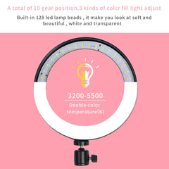 26cm 10 inch Led Ring Selfie Light Dimmable Photography Lighting Kit Usb Charge Lamp With Tripod For Live Video 120 Lamp Beads