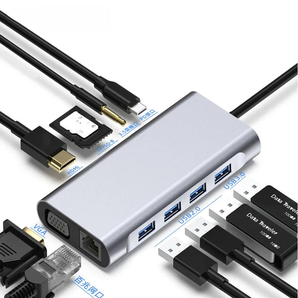 Basix Type-C Hub to HDMI Adapter USB C Hub 4K Thunderbolt 3 TF SD Reader Slot PD For MacBook Air Pro M2 M1 Chip Dock Station