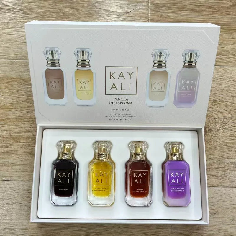 KAYALI Women’s Perfume Gift Set  4*10ml Long Lasting Fresh Mild Elegant Floral Fruity Musk Natural Fragrance Two Scents