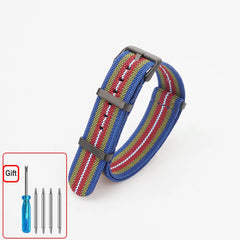 Washable Elastic Nylon Watchband For Seiko 60s French Troops Parachute Bag Nato Strap 18mm 20mm 22mm Outdoor Waterproof Bracelet