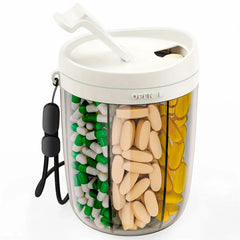 6 Grids Large Pill Cup Bottle Organizer Supplement Organizer for Holding 6 Various Vitamins Travel Pill Case Box Straw Container