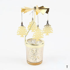 Romantic Valentine's Day Gift Rotating Angel/Rose/Xmas Snowflake Candlestick Candle Tea Lamp Holder for Home Party Decoration