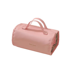 Foldable Leather Travel Cosmetic Bag Large Capacity Portable Women Makeup Case Waterproof Toiletry Makeup Organizer Storage Bag