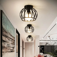 Vintage E27 Black Metal Ceiling Light Fixture Home Decor