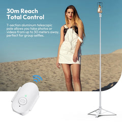 Ulanzi TT88 1.44M Overhead Selfie Stick Phone Tripod with Magnetic Clamp Wireless Remote Extension Tripod for LiveStreaming Vlog