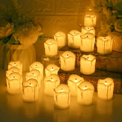 Flameless LED Votive Candles Set 100+Hour Lasting Electric Candles Battery Operated Tealight for Wedding Proposal Romantic Decor