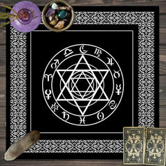 1pc Tarot card tablecloth, mysterious rune astrology altar cloth, witchcraft cabin decoration tablecloth, card game tablecloth