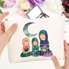 Islamic Ramadan Makeup Bag A Stylish Zippered Toiletry Bag, Lightweight Travel Cosmetic Pouch, Perfect for Eid Gifts