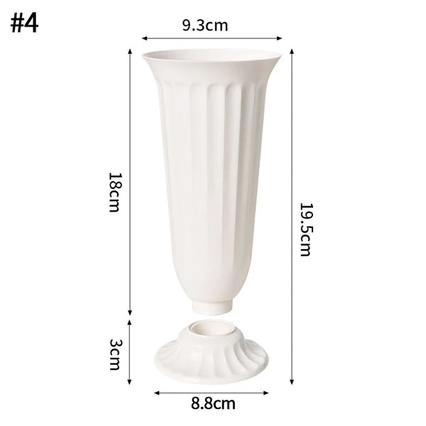 Nordic Vase Imitation Ceramic Flower Bottle Decorative Flowerpot Flower Arranging Ornament Plastic Home Pot Wedding decor