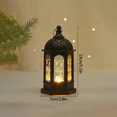 Creative Eid Mubarak Candle Lamp Islamic Ramadan Crescent Moon and Star Night Light Muslim Party Decor Eid Party Supplies
