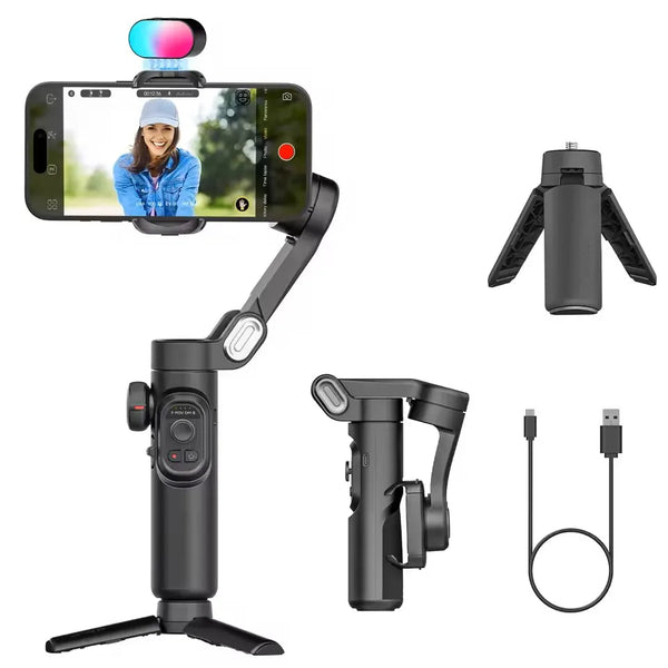 AOCHUAN Smart XE Gimbal Stabilizer 3-Axis Foldable Handheld Stand For iPhone Android With Focus Wheel For Vlog Live Streaming