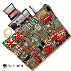 UK Landmark Print Makeup Bag – Multifunctional Zipper Pouch