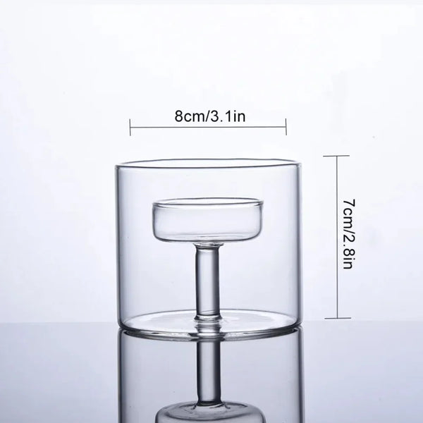 Transparent Glass Candlestick Cylinder Tea Light Candle Holders for Table Centerpieces Wedding Party Dining Room Decorations
