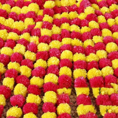 Long Strands Artificial Marigold Garland Pooja Diwali Fiesta Indian Décor Pooja Marigold Flowers Pooja Wedding Events Decor