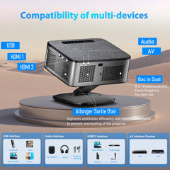 XIWBSY 45000Lumens Google TV Projector Portable Projector 4K Android 14.0 Daylight Projector 8K Video Home Theater  Projector