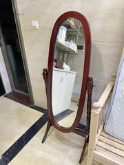 French Retro Solid Wood Floor Mirror Medieval Living Room Bedroom Dressing Mirrors Clothing Store Full-body Fitting Mirror