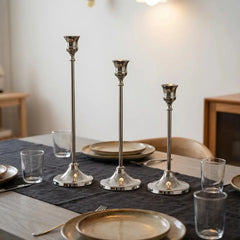 Cross-Border Retro European Creative Trumpet Bell Base Light Luxury Nordic Style Metal Iron candle holders Holder Home Decor