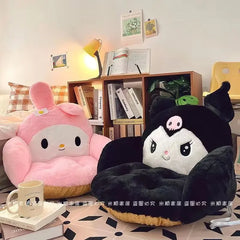 Home Decor Kawaii Cinnamoroll Big Size Cute Plush Half Surrounded Black Kuromi Cushion Backrest Dormitory Office Non-Slip Chair Cushion