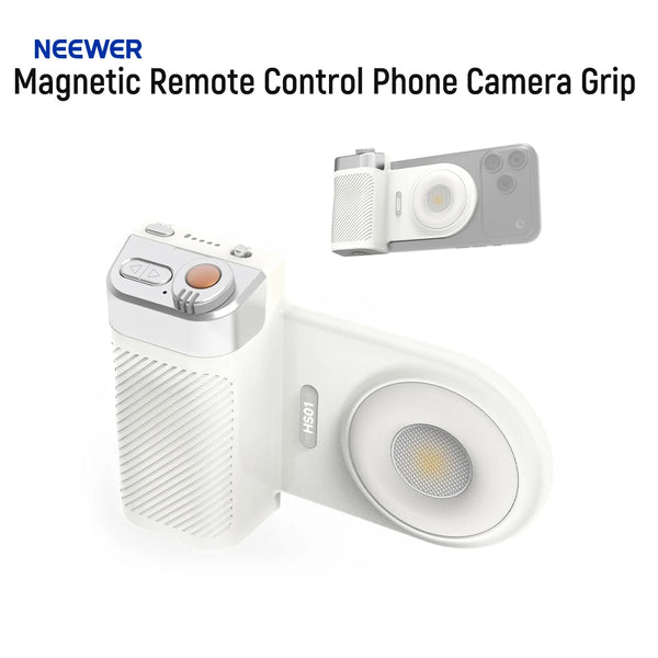 NEEWER BASICS Magnetic Wireless Remote Control Phone Camera Grip with 2 in 1 Light  For   iPhone MagSafe Samsung