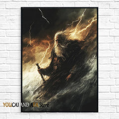King Arthur and Excalibur Sword in The Stone Sikh Kirpan Sword Excalibur Hilt Poster Canvas Painting Wall Pictures Home Decor