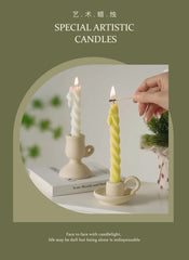 Ins Style Thin Spiral Long Rod Candle Scented Candle Aromatherapy Soy Wax Candles Wedding Birthday Candle Party Home Decoration