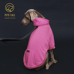Solid Color Dog Hoodie with Pocket, Leather Patch, Hook and Loop Fastener Pet Shop
 Pet Clothing