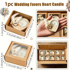 1pcValentine's Day Heart Candle Proposal Engagement Wedding Anniversary Party Table Decoration Wooden Mini Candle Holder Home Decor