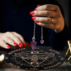Wooden Pendulum Board moon Star Divination Energy Carven Plate Healing Meditation Board Ornaments Metaphysical Altar Ouija Board