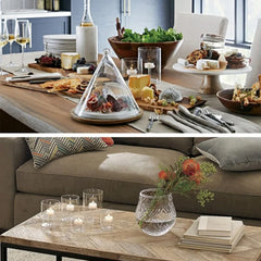 Transparent Glass Candlestick Cylinder Tea Light Candle Holders for Table Centerpieces Wedding Party Dining Room Decorations