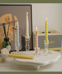 Ins Style Thin Spiral Long Rod Candle Scented Candle Aromatherapy Soy Wax Candles Wedding Birthday Candle Party Home Decoration
