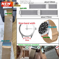 Quick Release Milanese Strap 18mm 20mm 22mm 12mm 14mm 16mm 17mm 19mm 21mm 24mm Universal Bracelet 0.6mesh Stainless Steel
