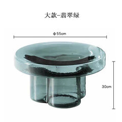Artistic Glass Coffee Table, Creative Design End Tables for Living Room , Stylish Accent Tea Table with Various Sizes & Colors Living Room Furniture