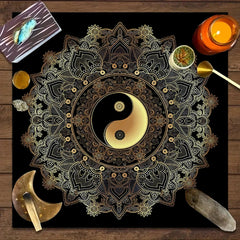 1pc Tarot card tablecloth, mysterious rune astrology altar cloth, witchcraft cabin decoration tablecloth, card game tablecloth