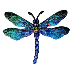 Vintage 3D Metal Dragonfly Wall Art Hanging Decor Wrought Iron Wall Hanging Sculpture Garden Home Party Decoration