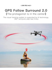 L900 Pro MAX GPS Drone 4K Professional HD Dual Camera 5G Wifi 360° Obstacle Avoidance Brushless Foldable Quadcopter RC Drone Toy