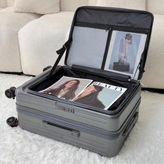 30-Inch Expandable Luggage Suitcase with Carry-On 20-Inch Flip Cover Pull Rod PC Travel Bag Large Capacity Side Opening Silent