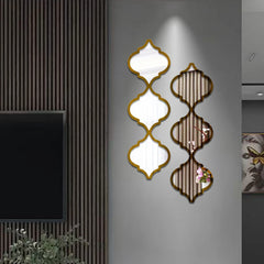 Modern Gourd-Shaped Mirror Acrylic Sticker Wall Cafe Restaurant Decor Boho Lantern shaped Wall Sticker Home Bedroom Living Decor