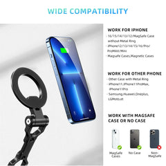 Foldable Magnetic Phone Holder Tripod Mount for Magsafe iPhone 16 15 14 13 12 DSLR Camera Tripod Accessories w 1/4" Cold Shoe
