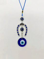 1pc Devil's Eye Horseshoe-shaped Blue Eye Rhinestone Lucky Decoration Pendant, Keychain & Car Hanger