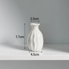 Ins Ceramics Flower Vase Nordic Hydroponics Vases Creative Room Decor Mini Flower Bottle Pots Desktop Ornament Craft