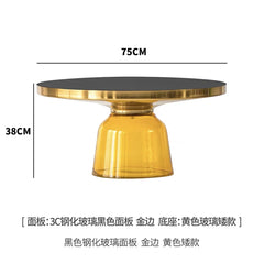 Artistic Glass Coffee Table, Creative Design End Tables for Living Room , Stylish Accent Tea Table with Various Sizes & Colors Living Room Furniture