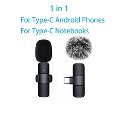 Wireless Lavalier Microphone Mini Mic for iPhone Android Live Broadcast Gaming Phone Audio Video Recording Wireless Portable Mic
