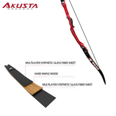 Akusta-Recurve Bow ILF Limbs, Dual Wood Core, Fiber Glass, Bow Limbs, Breeze Series, 66 ", 68", 70"
