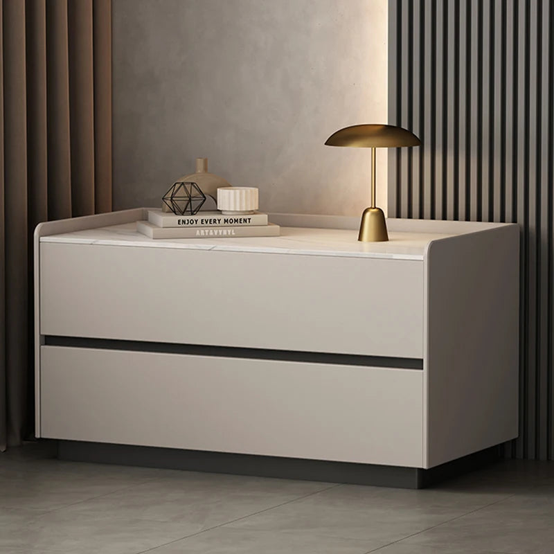 Italian Minimalist Bedside Table with Drawers Bedroom Furniture