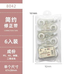 6pc Set Correction Tape Kawaii Mechanical Cute Design Correction Tape - Perfect for Decorating Diaries and School Supplies