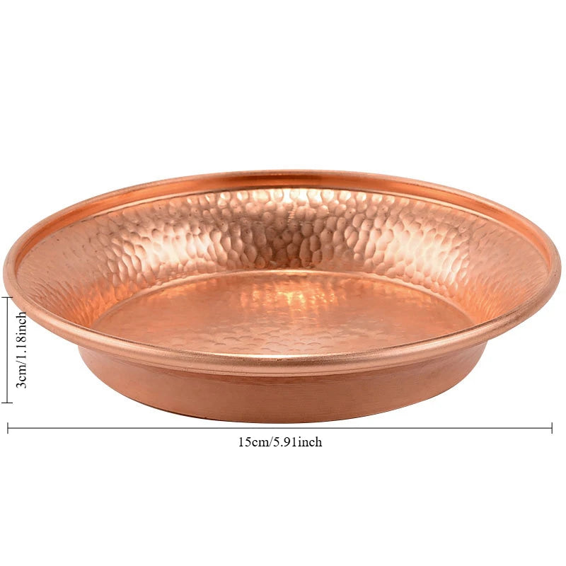 Household Tibetan Water Tray Decor Urlis for Decoration Indian Copper Holy Offering Bowl